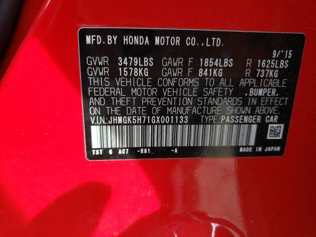 Photo 9 VIN: JHMGK5H71GX001133 - HONDA FIT EX 