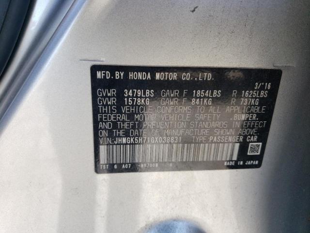 Photo 11 VIN: JHMGK5H71GX038831 - HONDA FIT EX 