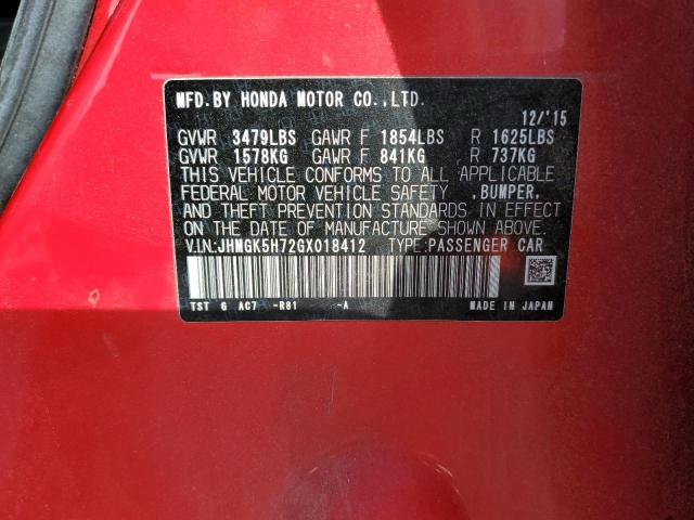 Photo 11 VIN: JHMGK5H72GX018412 - HONDA FIT EX 