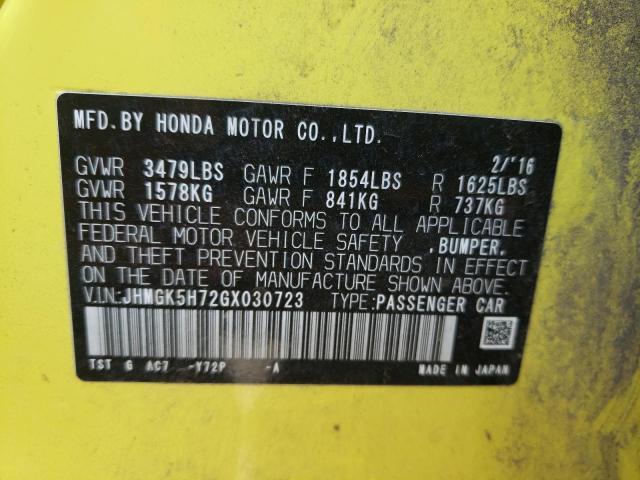 Photo 9 VIN: JHMGK5H72GX030723 - HONDA FIT EX 