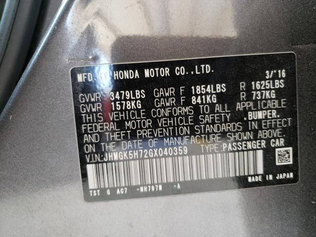 Photo 9 VIN: JHMGK5H72GX040359 - HONDA FIT EX 