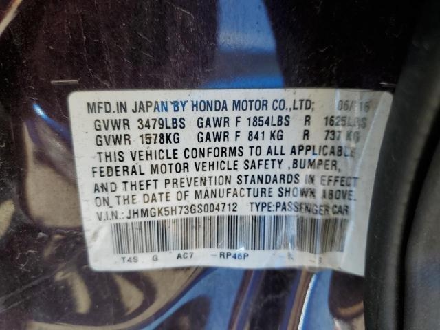 Photo 11 VIN: JHMGK5H73GS004712 - HONDA FIT 