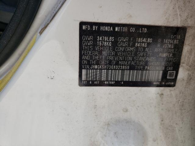 Photo 9 VIN: JHMGK5H73GX023859 - HONDA FIT EX 