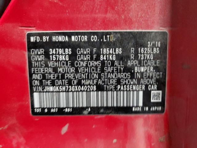 Photo 12 VIN: JHMGK5H73GX040208 - HONDA FIT 