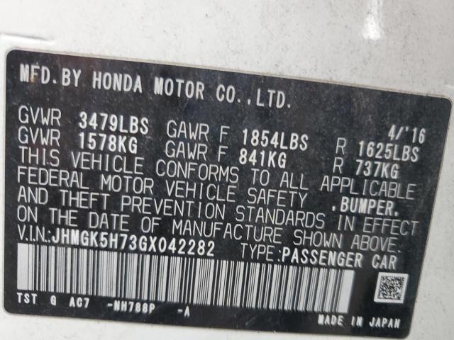 Photo 9 VIN: JHMGK5H73GX042282 - HONDA FIT EX 