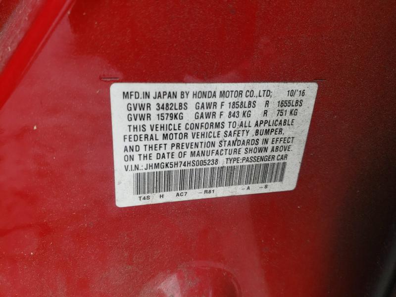 Photo 9 VIN: JHMGK5H74HS005238 - HONDA FIT EX 