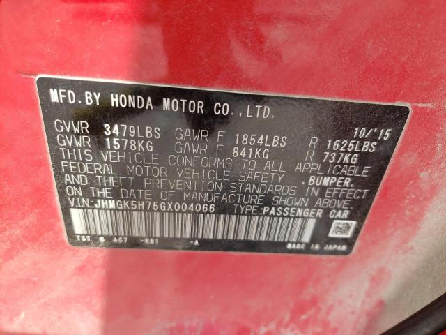 Photo 9 VIN: JHMGK5H75GX004066 - HONDA FIT EX 