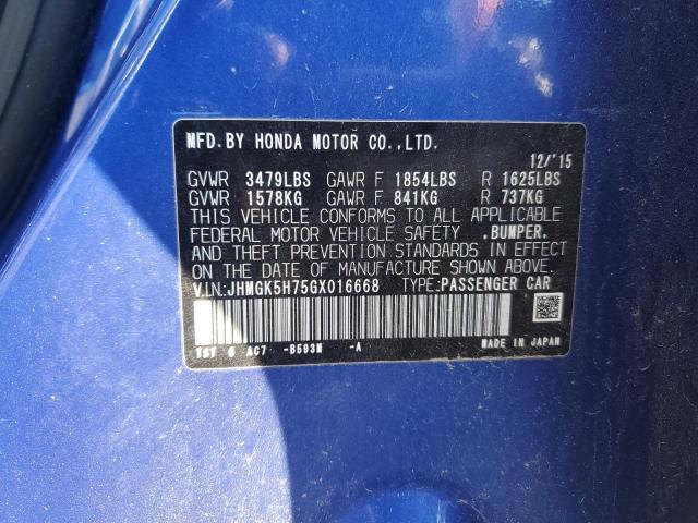 Photo 11 VIN: JHMGK5H75GX016668 - HONDA FIT EX 