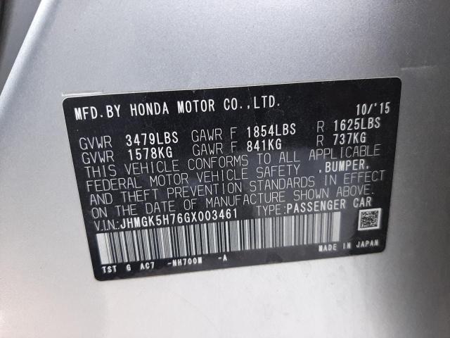 Photo 11 VIN: JHMGK5H76GX003461 - HONDA FIT EX 