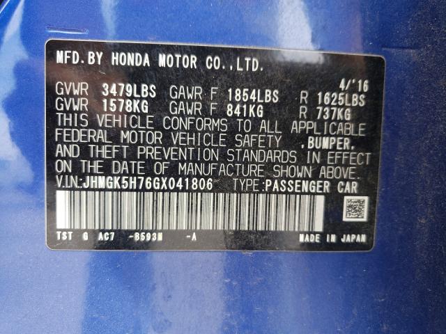 Photo 9 VIN: JHMGK5H76GX041806 - HONDA FIT EX 