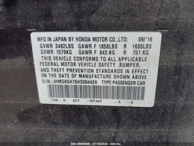 Photo 8 VIN: JHMGK5H76HS004429 - HONDA FIT 