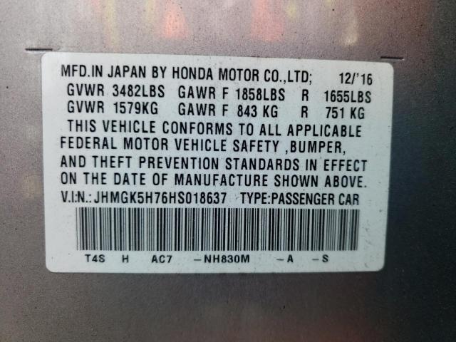 Photo 9 VIN: JHMGK5H76HS018637 - HONDA FIT EX 