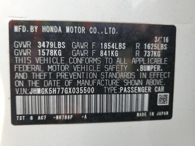 Photo 11 VIN: JHMGK5H77GX035500 - HONDA FIT EX 