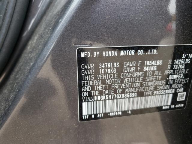 Photo 9 VIN: JHMGK5H77GX035691 - HONDA FIT EX 