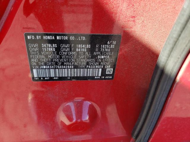 Photo 12 VIN: JHMGK5H77GX042849 - HONDA FIT EX 