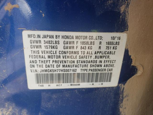 Photo 12 VIN: JHMGK5H77HS007162 - HONDA FIT EX 