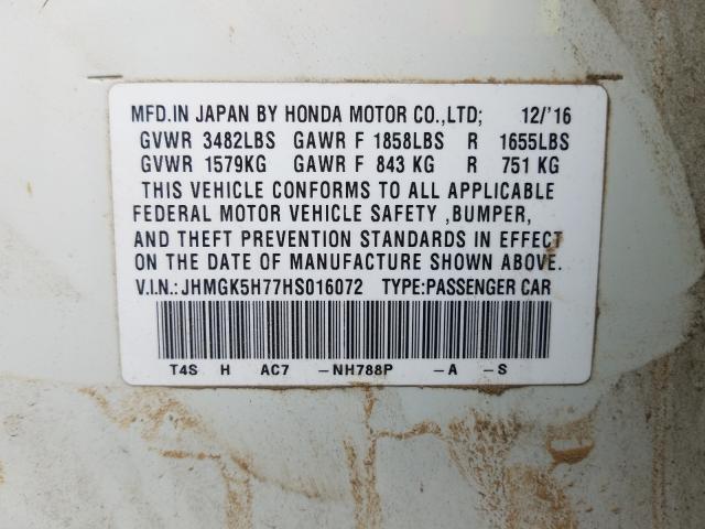 Photo 9 VIN: JHMGK5H77HS016072 - HONDA FIT EX 