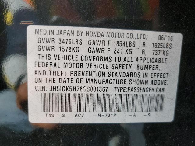 Photo 11 VIN: JHMGK5H78GS001367 - HONDA FIT EX 