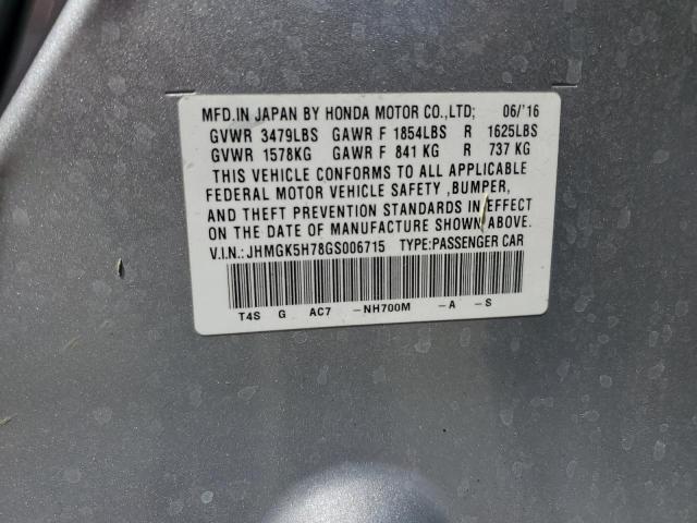 Photo 11 VIN: JHMGK5H78GS006715 - HONDA FIT 