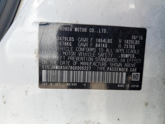 Photo 12 VIN: JHMGK5H78GX005227 - HONDA FIT EX 