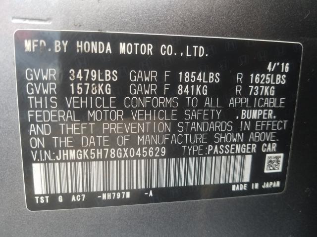 Photo 9 VIN: JHMGK5H78GX045629 - HONDA FIT 