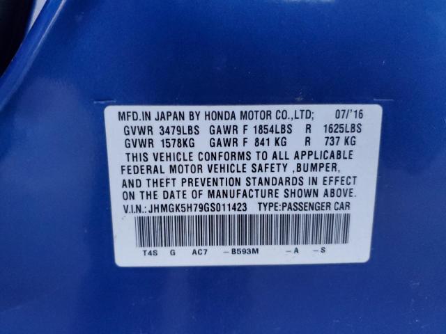 Photo 12 VIN: JHMGK5H79GS011423 - HONDA FIT EX 