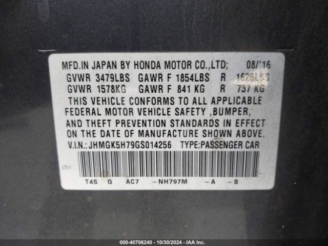 Photo 8 VIN: JHMGK5H79GS014256 - HONDA FIT 