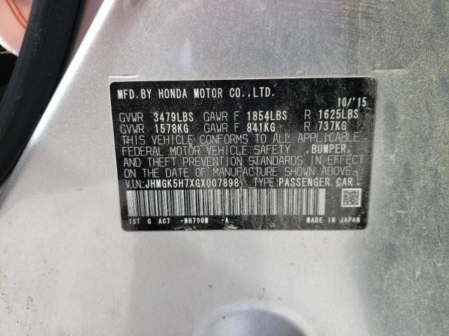 Photo 9 VIN: JHMGK5H7XGX007898 - HONDA FIT EX 