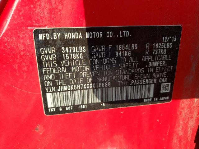 Photo 11 VIN: JHMGK5H7XGX018688 - HONDA FIT 