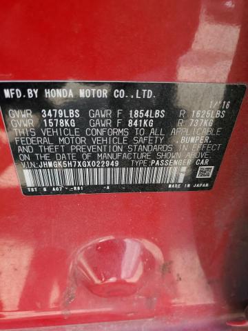 Photo 11 VIN: JHMGK5H7XGX022949 - HONDA FIT EX 