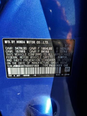 Photo 11 VIN: JHMGK5H7XGX031859 - HONDA FIT EX 