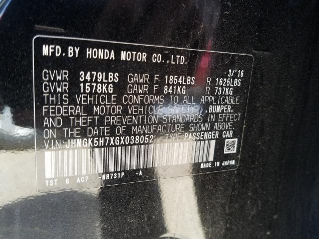 Photo 9 VIN: JHMGK5H7XGX038052 - HONDA FIT EX 