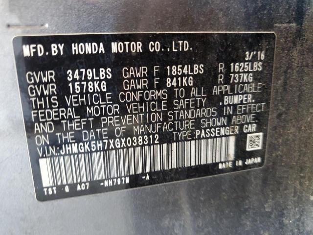 Photo 9 VIN: JHMGK5H7XGX038312 - HONDA FIT EX 