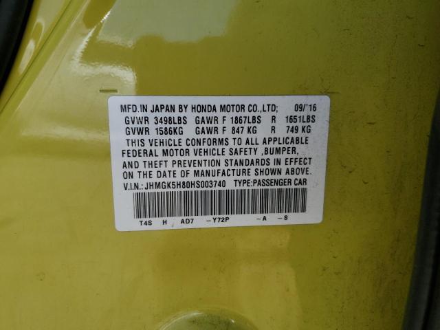 Photo 11 VIN: JHMGK5H80HS003740 - HONDA FIT EX 