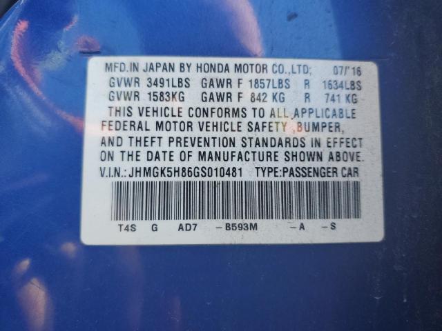 Photo 11 VIN: JHMGK5H86GS010481 - HONDA FIT 