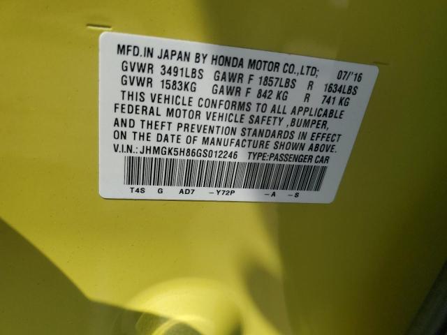 Photo 11 VIN: JHMGK5H86GS012246 - HONDA FIT EX 