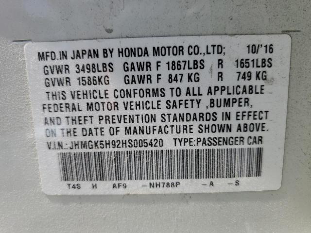 Photo 12 VIN: JHMGK5H92HS005420 - HONDA FIT 