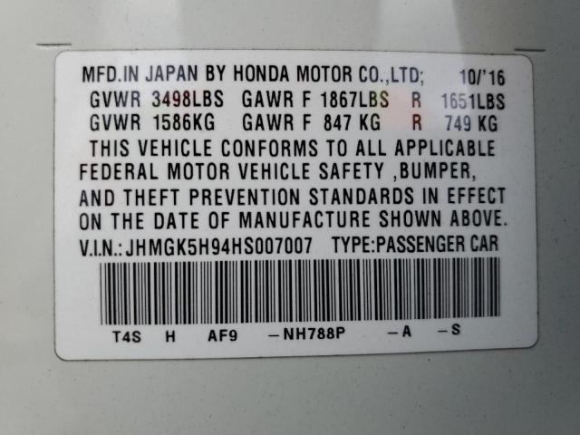 Photo 11 VIN: JHMGK5H94HS007007 - HONDA FIT 