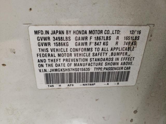 Photo 9 VIN: JHMGK5H97HS015635 - HONDA FIT EX 