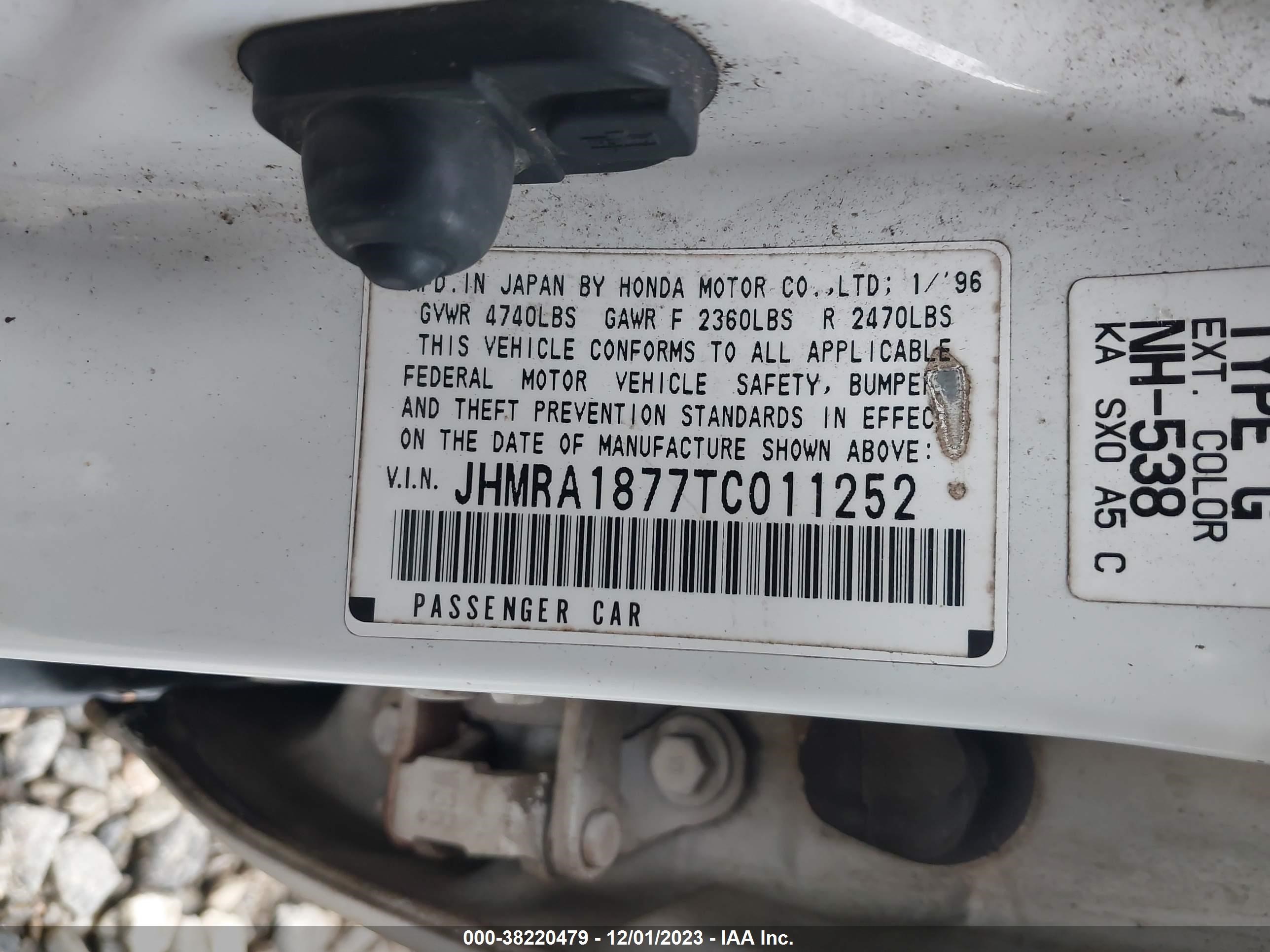 Photo 8 VIN: JHMRA1877TC011252 - HONDA ODYSSEY 