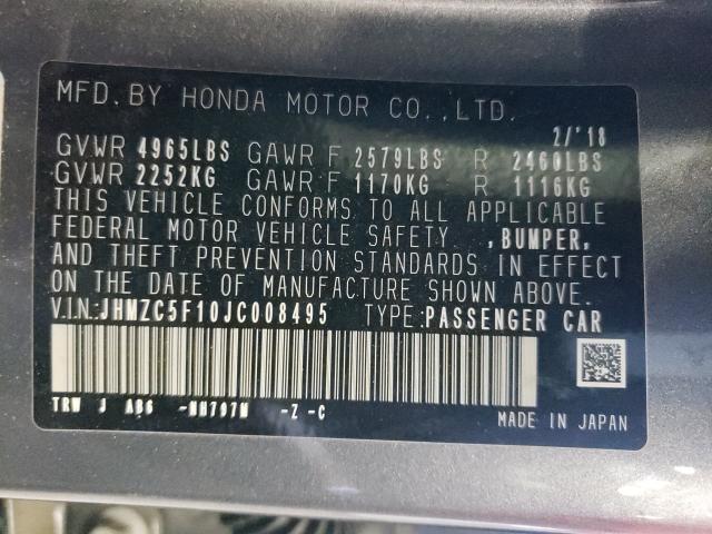 Photo 9 VIN: JHMZC5F10JC008495 - HONDA CLARITY 