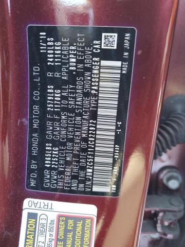 Photo 11 VIN: JHMZC5F11JC022972 - HONDA CLARITY 