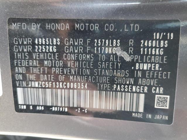 Photo 11 VIN: JHMZC5F13KC006354 - HONDA CLARITY 