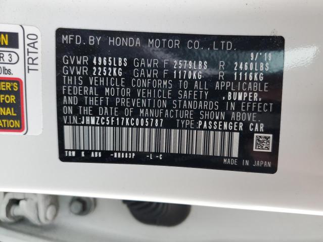 Photo 11 VIN: JHMZC5F17KC005787 - HONDA CLARITY 