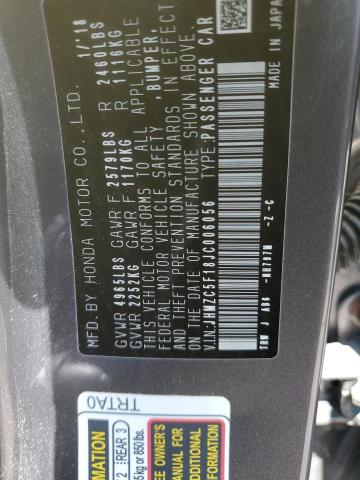 Photo 11 VIN: JHMZC5F18JC006056 - HONDA CLARITY 