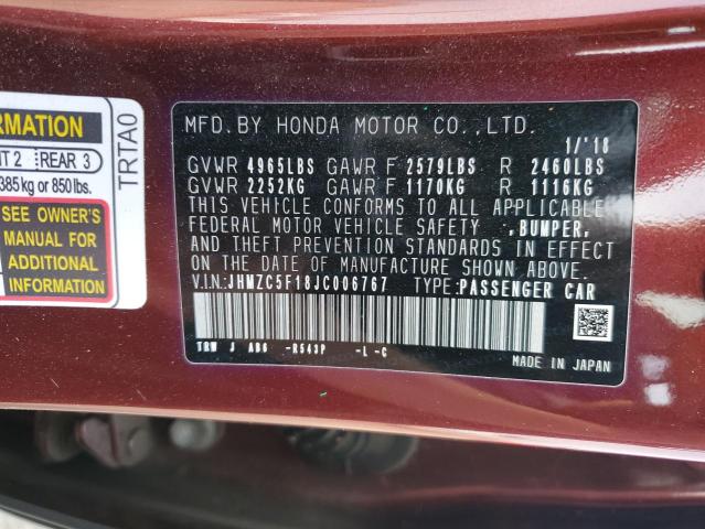 Photo 11 VIN: JHMZC5F18JC006767 - HONDA CLARITY 