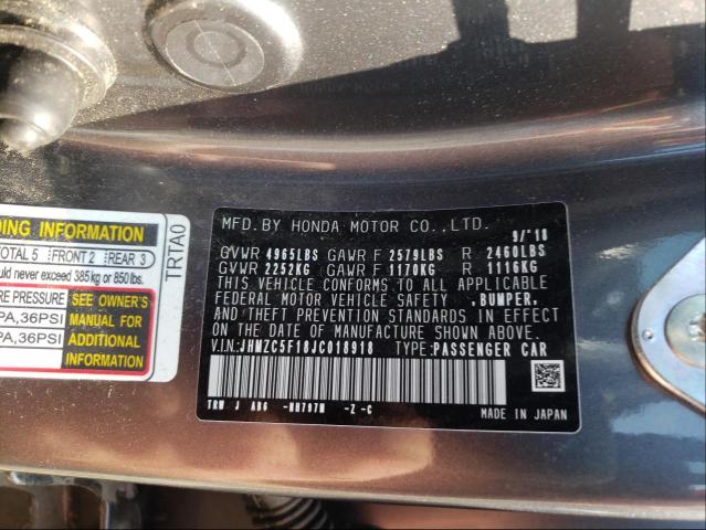 Photo 9 VIN: JHMZC5F18JC018918 - HONDA CLARITY 