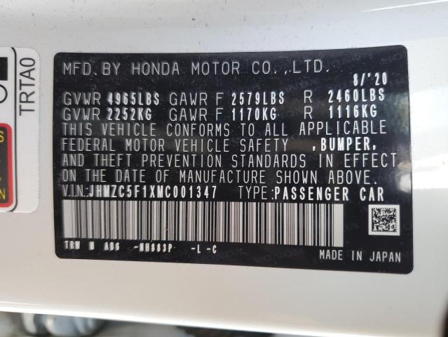 Photo 11 VIN: JHMZC5F1XMC001347 - HONDA CLARITY 