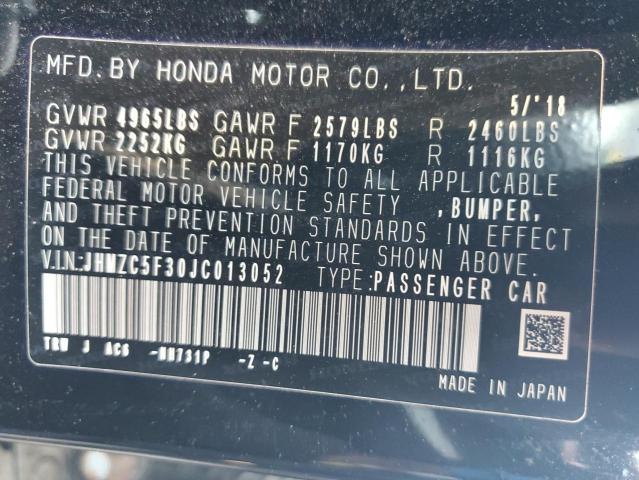 Photo 11 VIN: JHMZC5F30JC013052 - HONDA CLARITY 