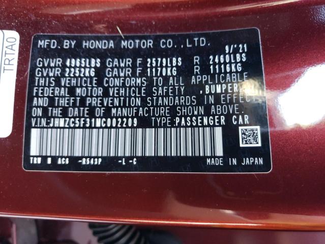 Photo 11 VIN: JHMZC5F31MC002209 - HONDA CLARITY 